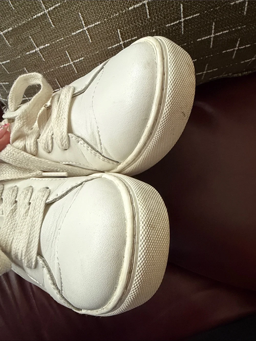 kate spade White and Pink Heart Leather Sneakers